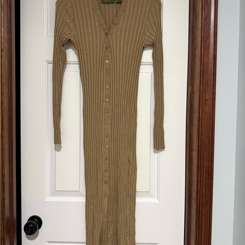 Enza Costa Ribbed Knit Maxi Dress Size S